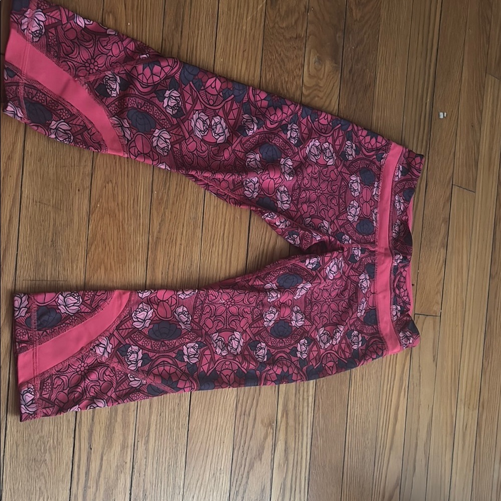 lululemon athletica Pink and Black Patterned Leggings